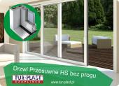DRZWI TARASOWE PRZESUWNE typu HS na profilach SCHÜCO